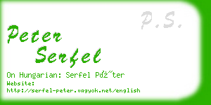 peter serfel business card